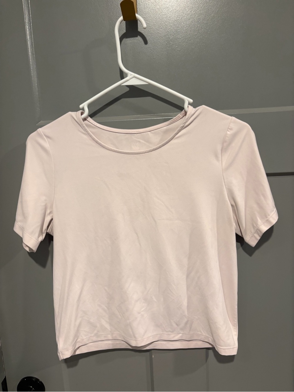 Source Unknown Pale Pink Short Sleeve Crew Neck Top